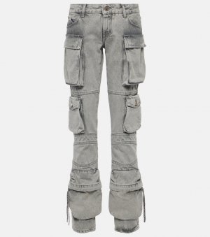 Прямые джинсы карго с низкой посадкой , серый The Attico