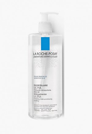 Мицеллярная вода La Roche-Posay ULTRA SENSITIVE для чувствительной кожи лица и глаз, 750 мл. Цвет: прозрачный