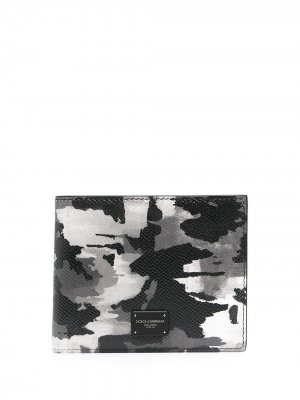 Бумажник с камуфляжным принтом Dolce & Gabbana. Цвет: черный