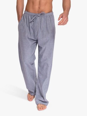 Хлопковые пижамные брюки с узором елочка, пепельно-серый British Boxers