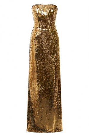 Платье с отделкой пайетками Carolina Herrera. Цвет: золотой
