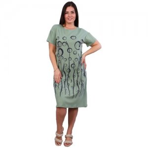 Повседневное женское платье светло-зеленого цвета, 58 размер Натали. Цвет: зеленый