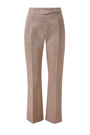 Укороченные брюки-клеш из фактурной ткани с люрексом ERMANNO SCERVINO. Цвет: бежевый