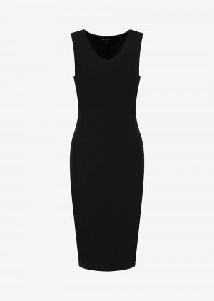 Платье миди без рукавов из непрозрачного вискозного джерси , черный Armani Exchange