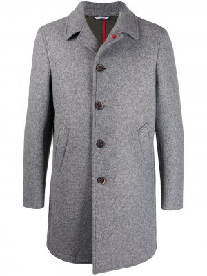 Однобортное меланжевое пальто Manuel Ritz. Цвет: серый