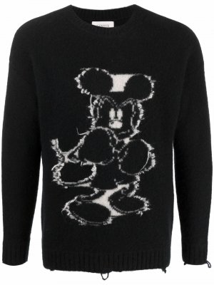 Джемпер Mickey Mouse вязки интарсия Laneus. Цвет: черный