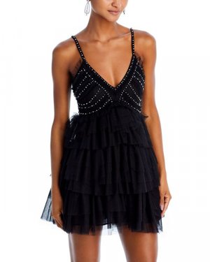 Украшенное мини-платье Jude , цвет Black LoveShackFancy