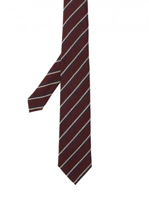 Темно-красный шерстяной галстук в полоску ZEGNA