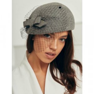 Шляпа , размер 56-58, черный, серый Diana Pavlovskaya. Цвет: серый/черный-серый/черный