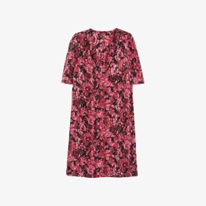 Тканое мини-платье с цветочным принтом Ikks, розовый IKKS