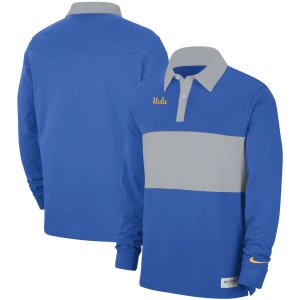 Мужская синяя полосатая рубашка-поло с длинными рукавами UCLA Bruins Nike