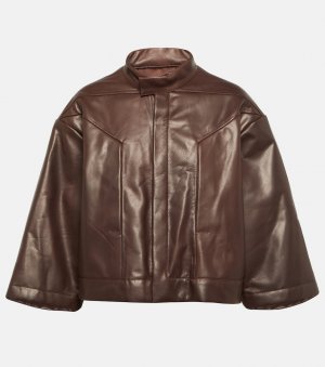 Укороченная кожаная куртка , коричневый Rick Owens