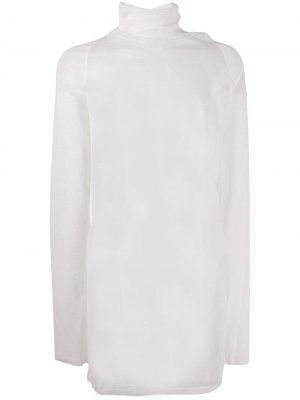 Прозрачный пуловер с высоким воротником Bottega Veneta. Цвет: белый