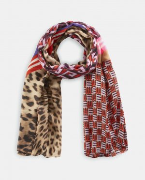 Разноцветный шарф с леопардовым принтом , мультиколор Codello