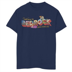 Футболка в стиле открытки с рисунком Flintstones Bedrock для мальчиков 8–20 лет Licensed Character