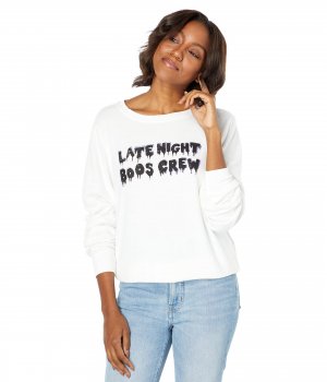 Пуловер , Late Night Boos Crew Brushed Hacci Jersey Sweatshirt Wildfox
