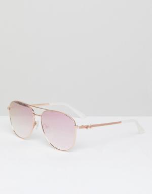 Солнцезащитные очки-авиаторы в золотисто-розовой оправе tb1491 403 mira-Золотой Ted Baker