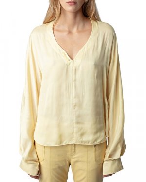 Атласная блузка Tonastir , цвет Yellow Zadig & Voltaire