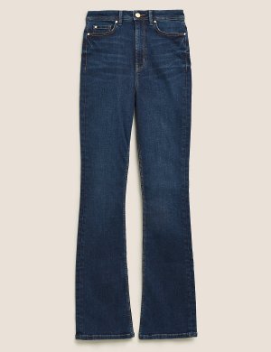 Расклешенные джинсы с высокой талией, Marks&Spencer Marks & Spencer. Цвет: индиго