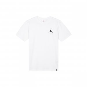 Jumpman Logo Solid Round Neck Short Sleeve T-Shirt Men Tops White AH5297-100 Jordan