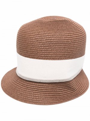 Плетеная шляпа с лентой Fabiana Filippi. Цвет: коричневый