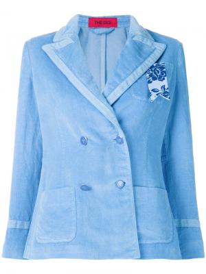 Двубортный пиджак The Gigi. Цвет: синий