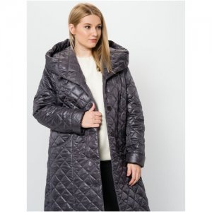 Пальто стёганное женское с капюшоном большие размеры Tirella City
