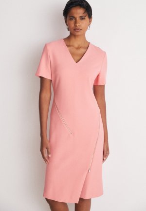 Летнее платье V-Neck Dress With Zip Details , цвет bright pink BOSS