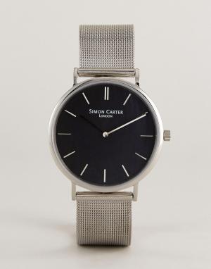Серебристые часы с сетчатым ремешком WT2401-Серебряный Simon Carter