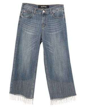 Укороченные джинсы REVISE. Цвет: синий
