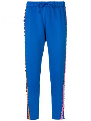 Прямые брюки со вставками сбоку Mira Mikati. Цвет: синий