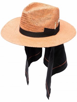 Соломенная шляпа-федора Mystic Nick Fouquet. Цвет: бежевый