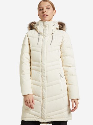Пальто пуховое женское Catherine Creek Mid Down Jacket, Бежевый, размер 50 Columbia. Цвет: бежевый