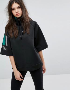 Черный свитер с высоким воротником adidas EQT Originals. Цвет: черный