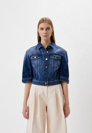 Куртка джинсовая Elisabetta Franchi BJ09D21E2. Цвет: синий