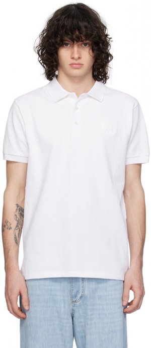 Белая футболка-поло с вышивкой Bally