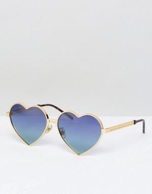 Солнцезащитные очки в форме сердец Lolita Wildfox. Цвет: золотой