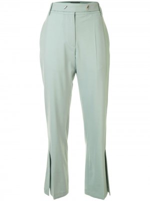 Расклешенные брюки с разрезами Eudon Choi. Цвет: зеленый