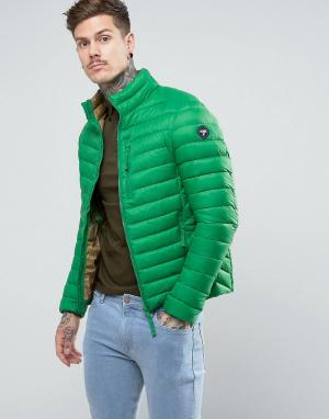 Короткая дутая куртка Puffa. Цвет: зеленый