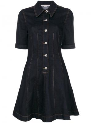 Приталенное джинсовое платье с расклешенной юбкой Stella McCartney. Цвет: синий
