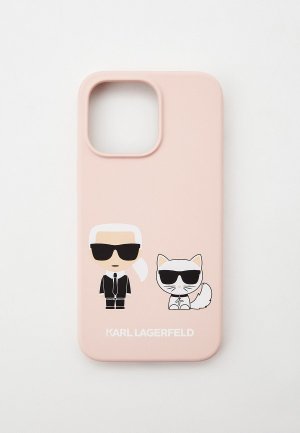 Чехол для iPhone Karl Lagerfeld 13 Pro, Liquid silicone & Choupette Pink. Цвет: розовый