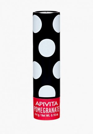 Бальзам для губ Apivita с оттенком Граната  4,4 г. Цвет: красный