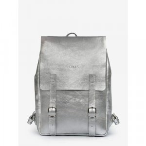 Рюкзак, фактура гладкая, серебряный LOKIS. Цвет: серебристый