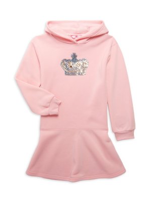 Платье-худи с короной и пайетками для маленьких девочек , цвет Candy Pink Juicy Couture