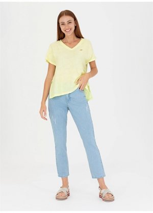 Синие женские джинсовые брюки-бойфренды с нормальной талией и штанинами U.S. Polo Assn.