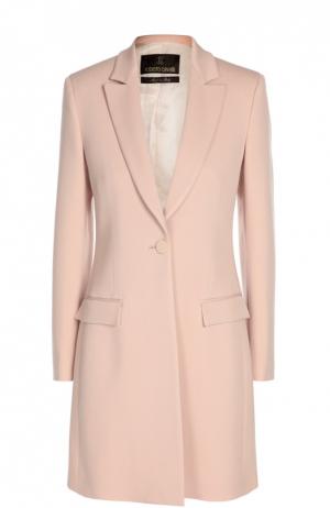 Приталенное пальто с широкими лацканами и карманами Roberto Cavalli. Цвет: бежевый