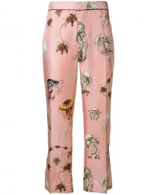 Укороченные брюки с принтом F.R.S For Restless Sleepers. Цвет: розовый
