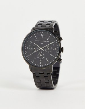 Черные часы с хронографом -Черный цвет French Connection