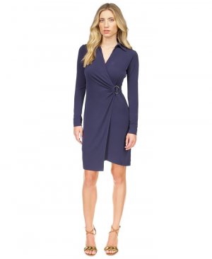 Женское платье с длинными рукавами и искусственным запахом , синий Michael Kors