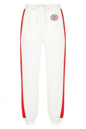 Спортивные брюки с контрастной отделкой и логотипом Gucci. Цвет: белый